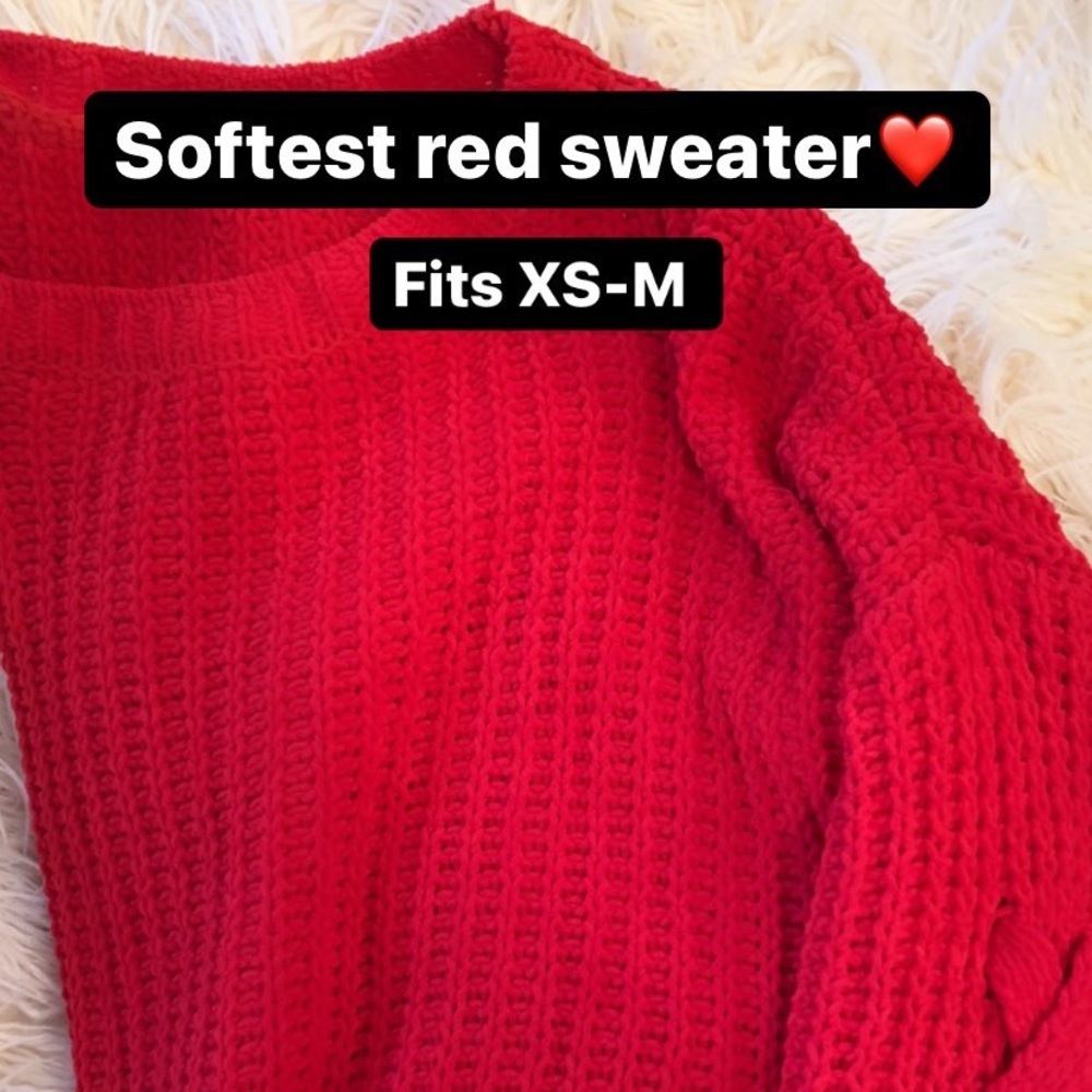 Candie’s Red Woven Soft Sweater